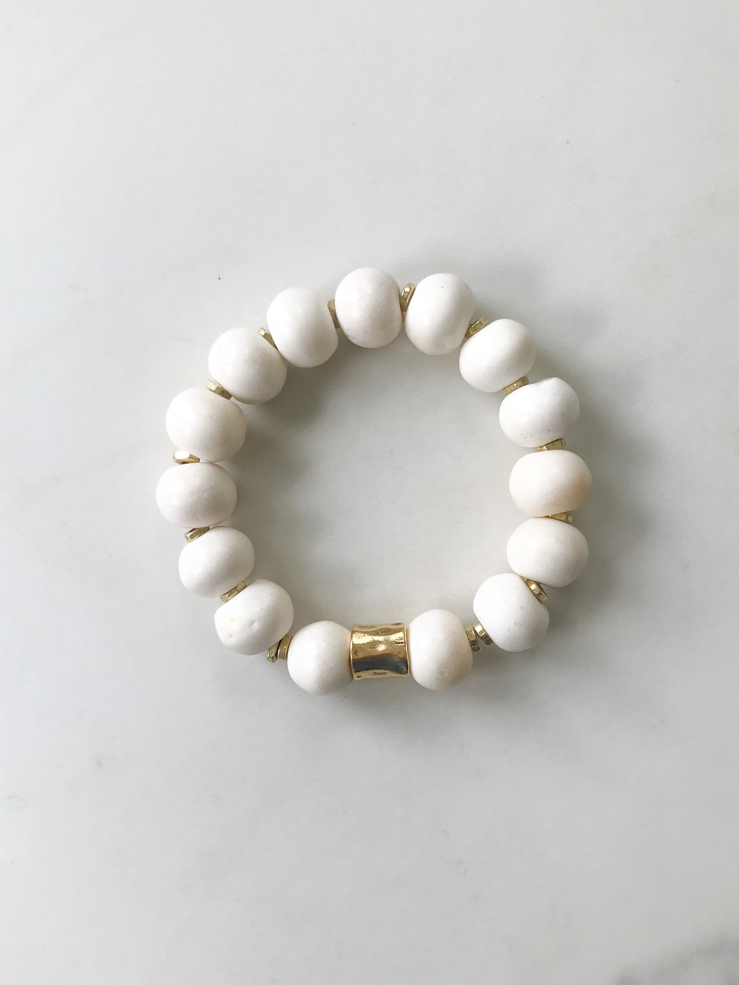 Daybreak white beaded bracelet