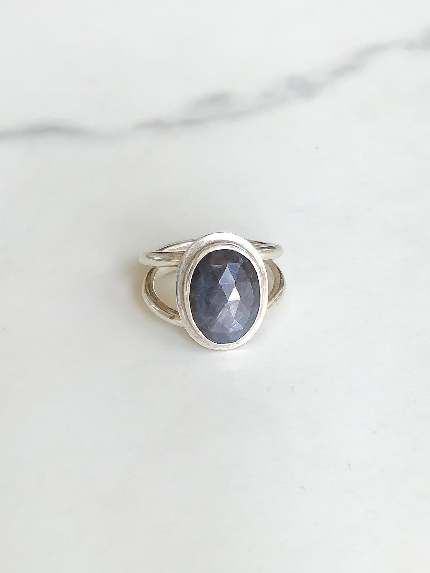 Grey Sapphire Rosecut Ring