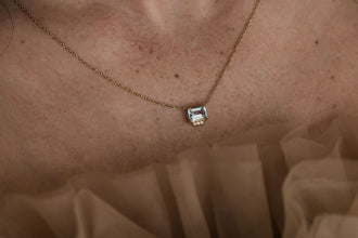 Luna Swiss Blue Topaz Diamond Necklace
