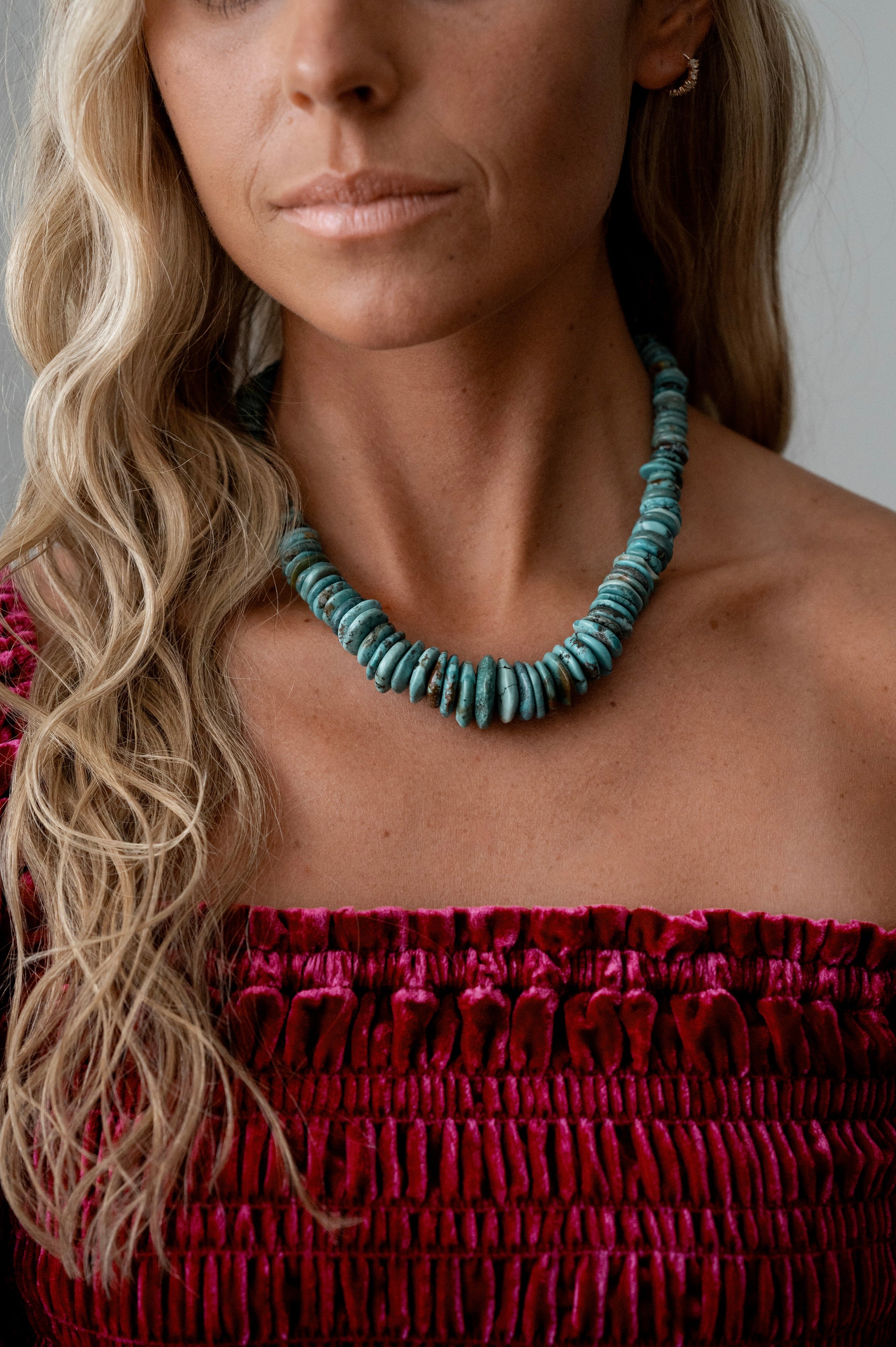 Hand Cut Turquoise  Necklace