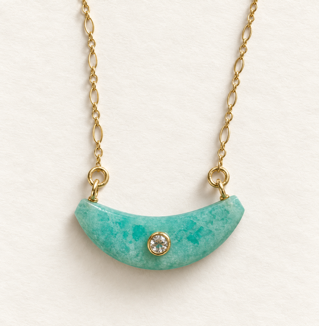 Blue Crescent Necklace*