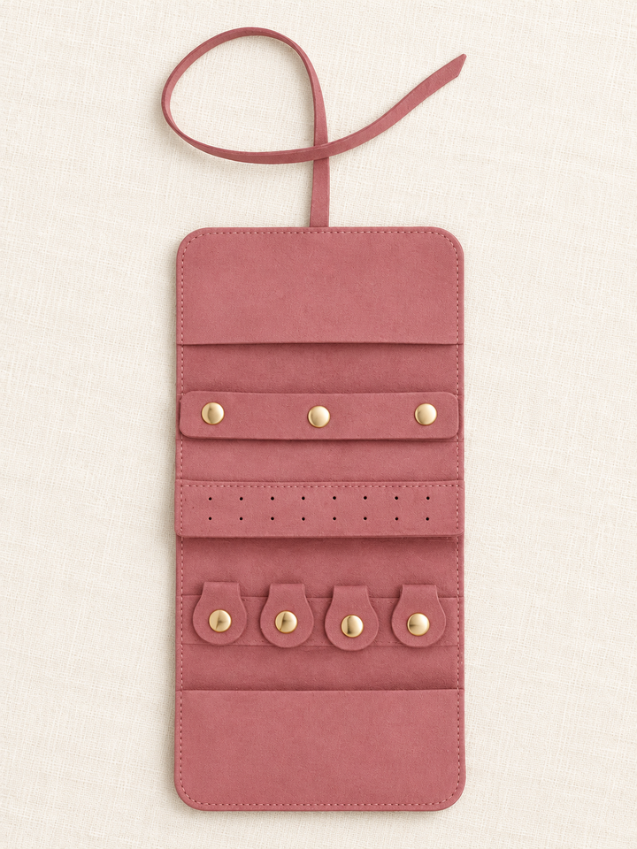 Suede Roll Up Travel Case