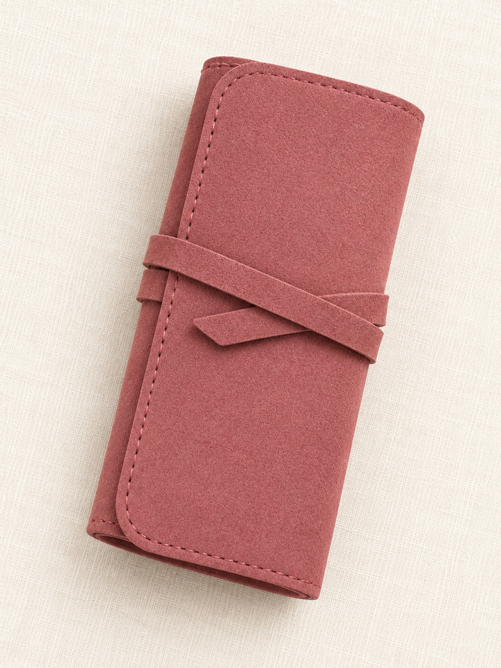 Suede Roll Up Travel Case