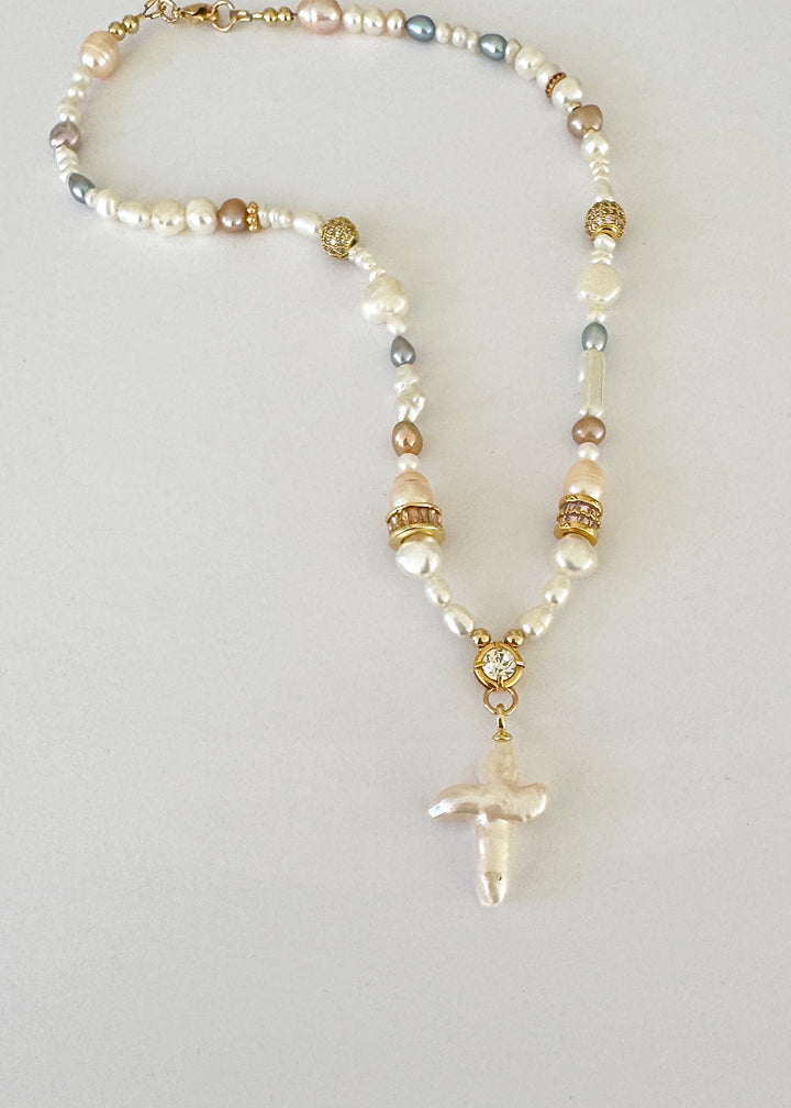 Pearl Passion Cross Necklace