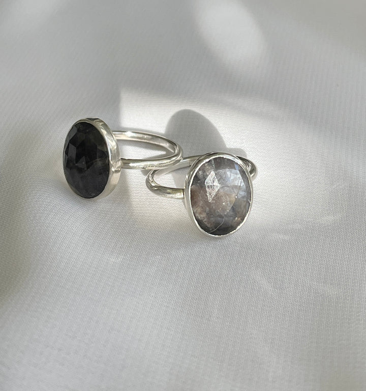 Grey Sapphire Rosecut Ring
