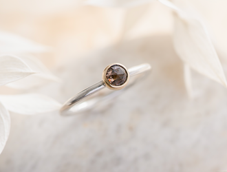 Natural Champagne Rose Cut Diamond Ring