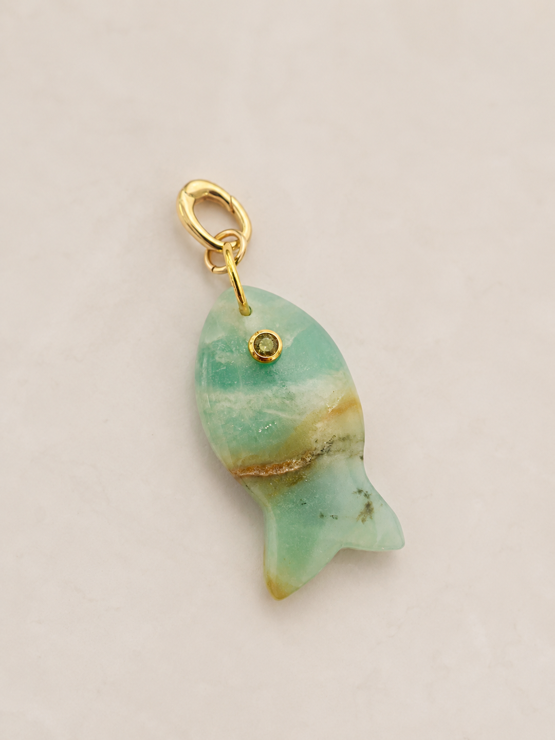 Seafoam Fish Charm *
