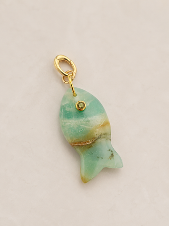 Seafoam Fish Charm