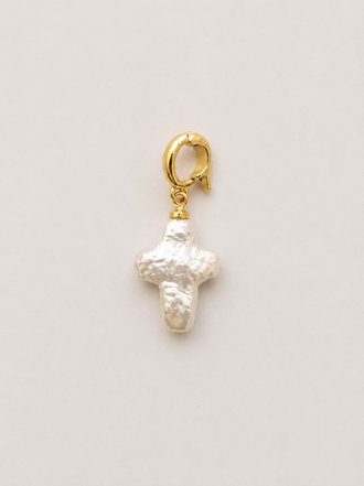 Pearl Cross Charm