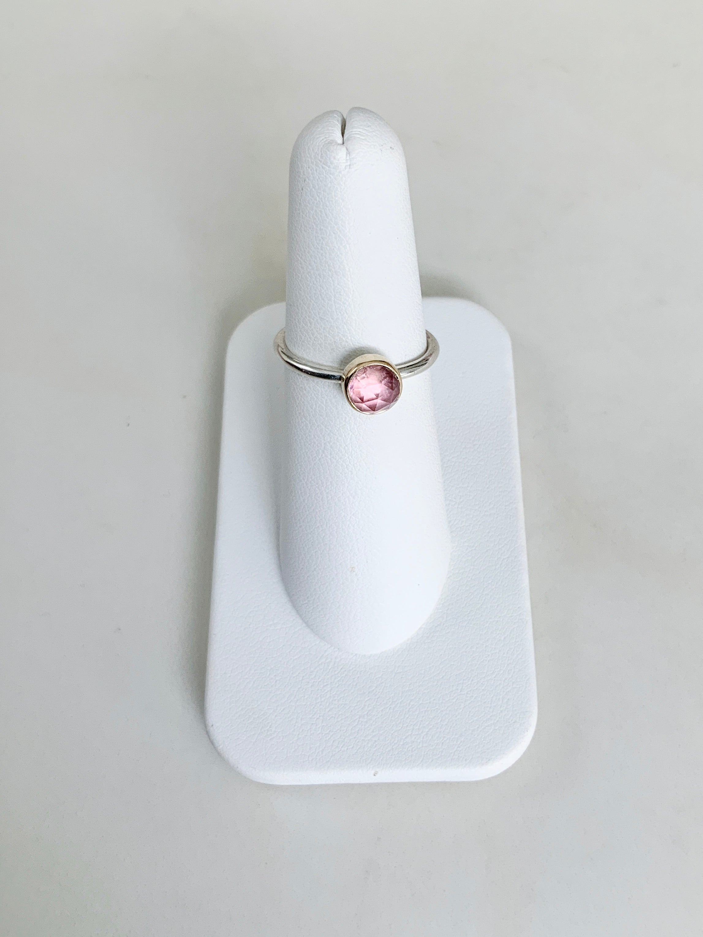 Pink Tourmaline Rose Cut Ring