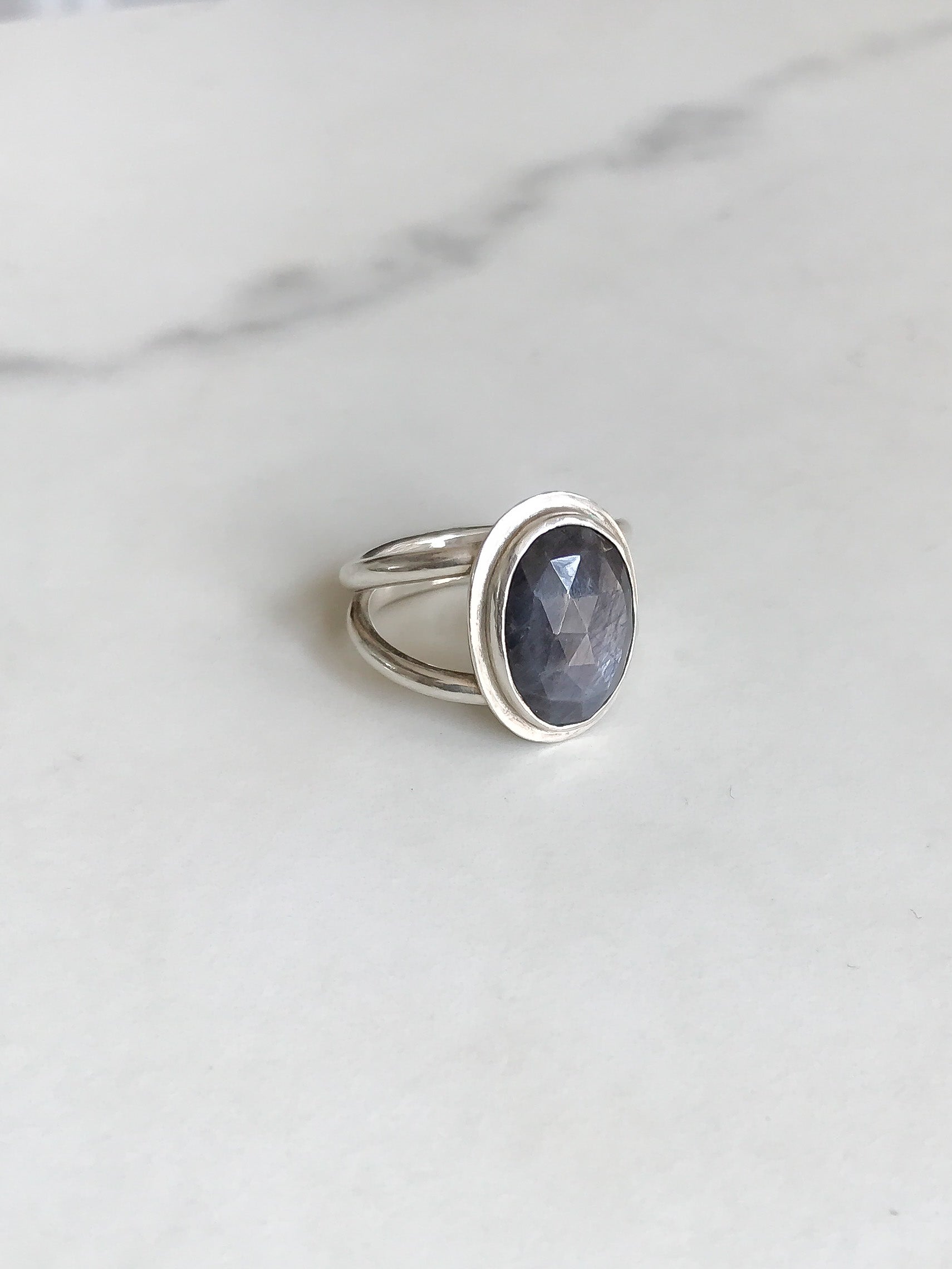 Grey Sapphire Rosecut Ring