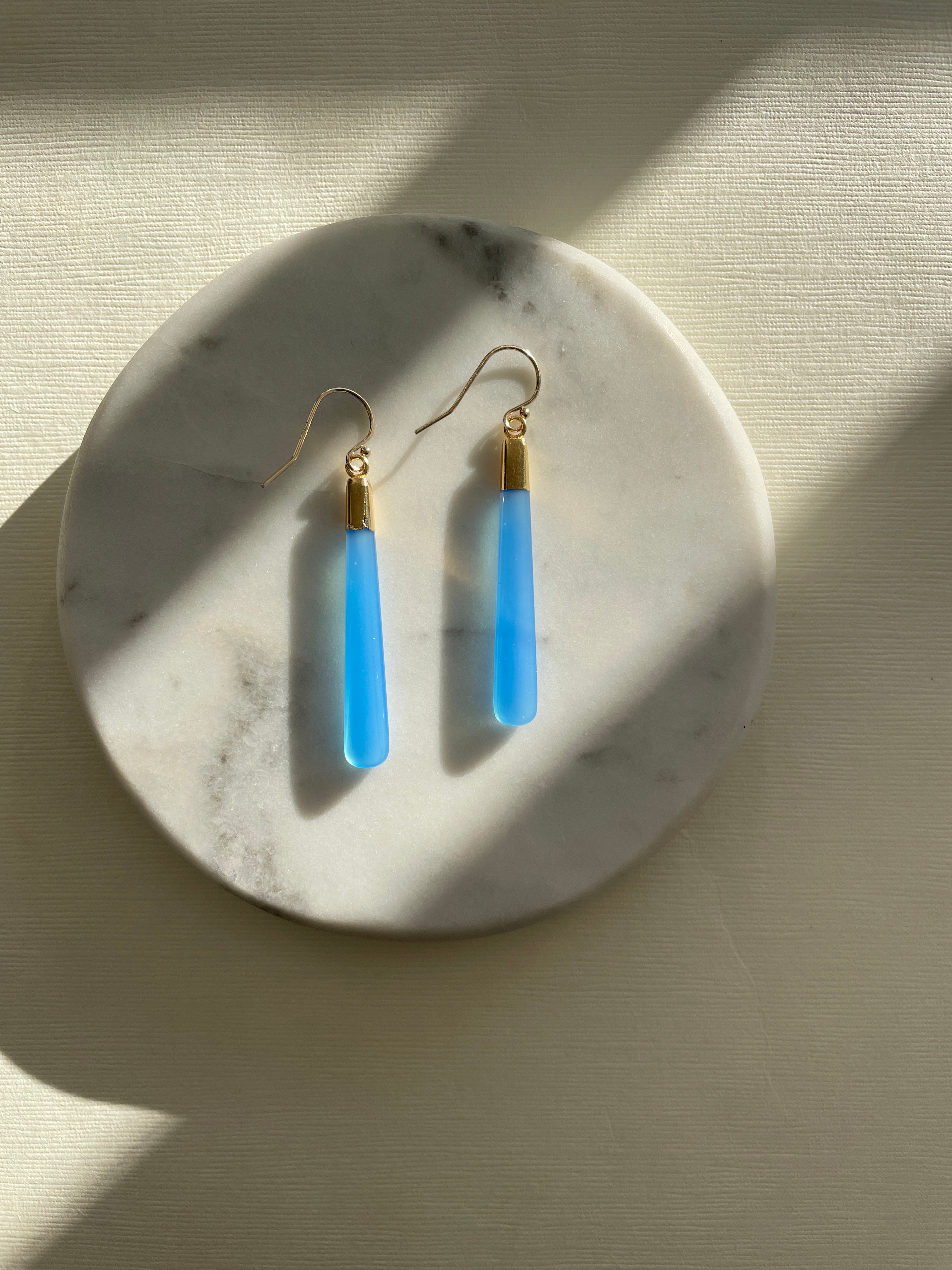 Mediterranean Blue Chalcedony Earrings