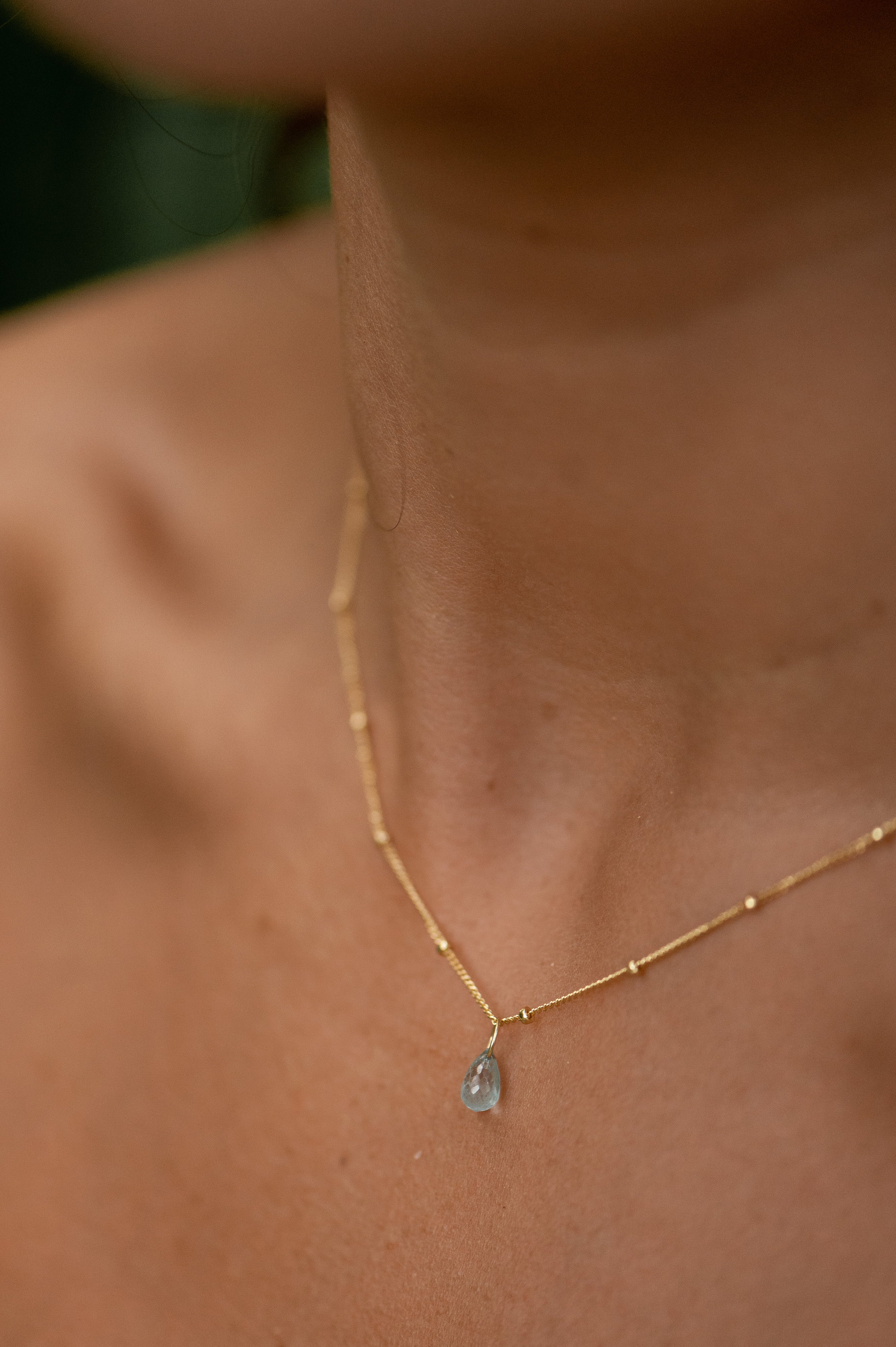 Drop of Aquamarine Necklace